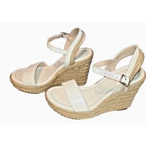 Women's Espadrille Wedge Sandals: Ankle Strap Platform Open Toe Wedges Sz 5 NEW